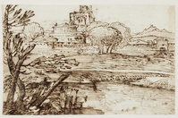K V 034
<br/>
Landschap met fort
<br/>
<em>Grimaldi, Giovanni Francesco (1606-1680)</em>
